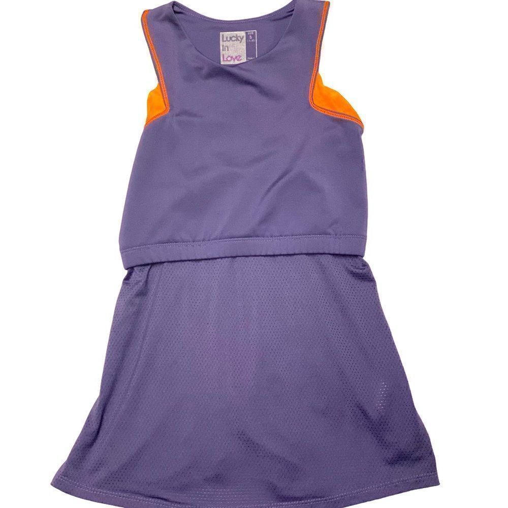 Lucky In Love Purple Tennis + Sports Bra Athletic Top
